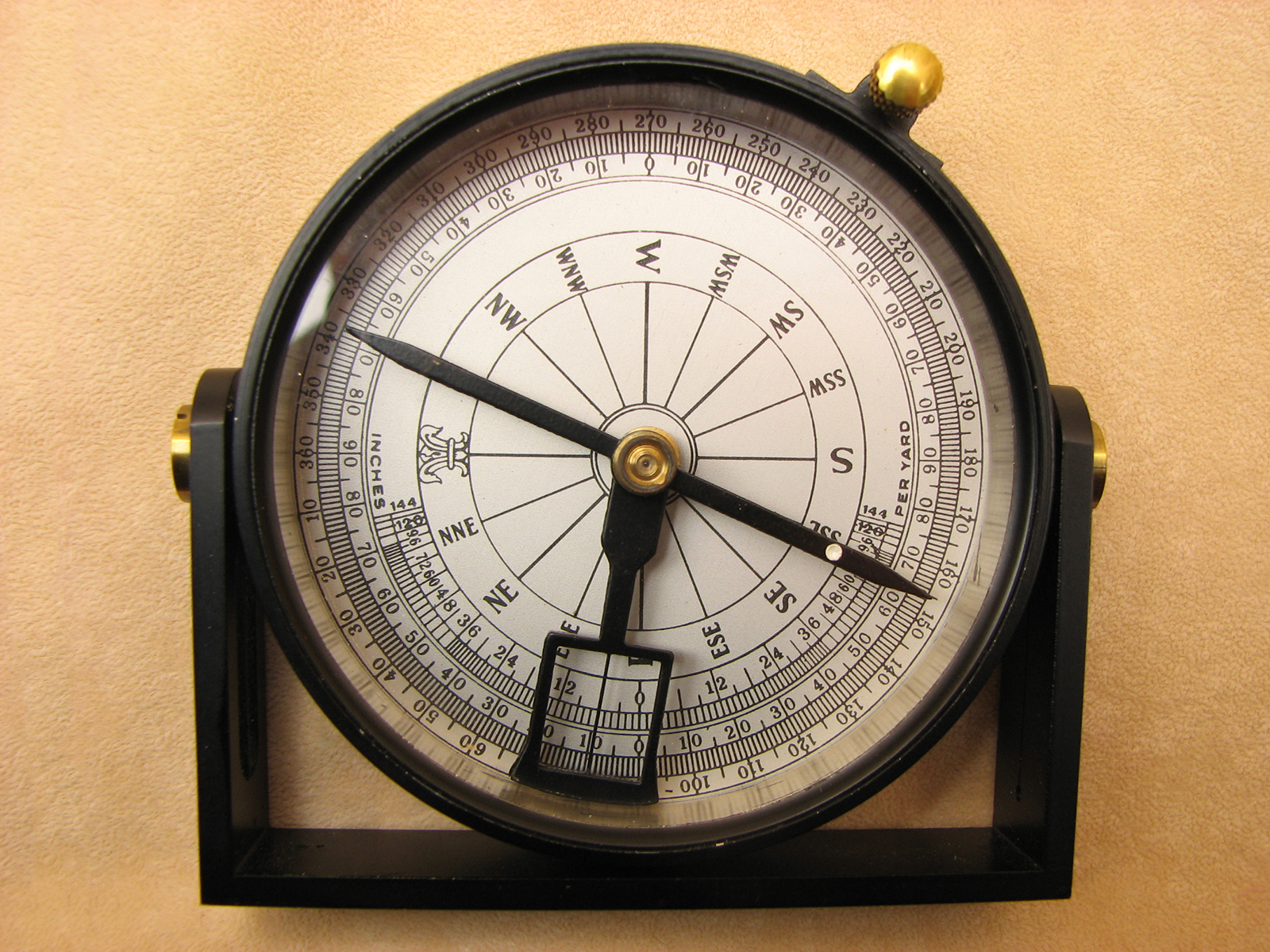 Mid 20th century Francis Barker bridge compass with clinometer